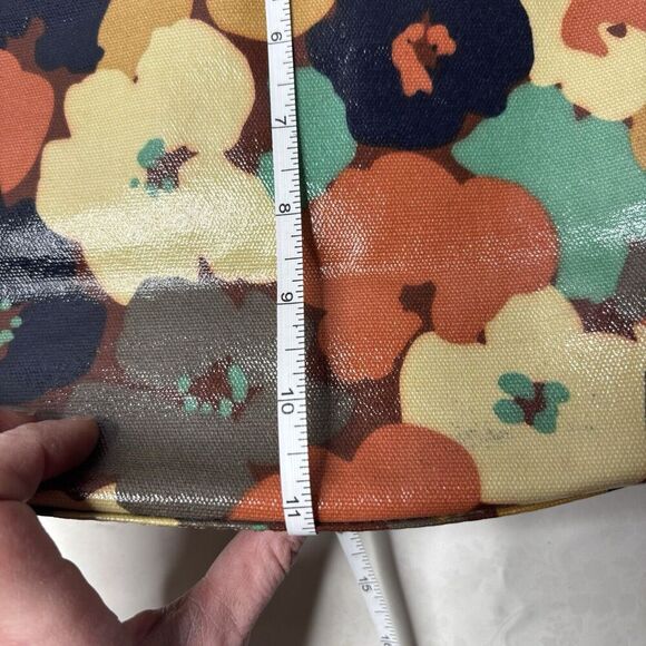 Fossil Key Per Coated Canvas Purse Tote Hand Bag Retro 70s Floral Brown Leather - Picture 12 of 12